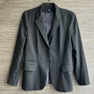 Chaps Classic Gray Pinstripe Blazer Size 12